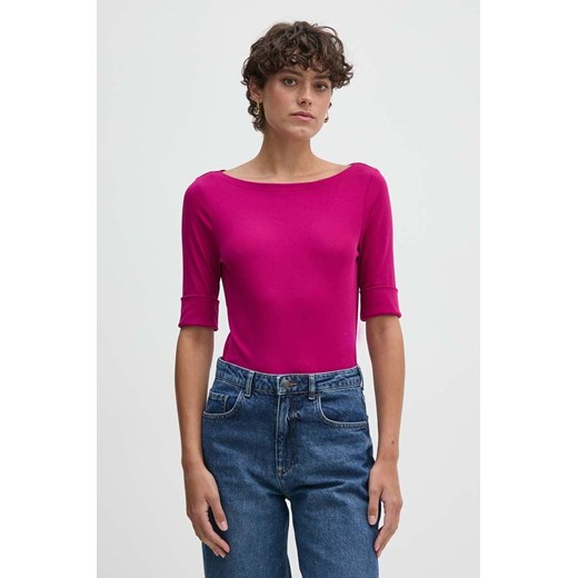 Lauren Ralph Lauren t-shirt damski kolor różowy 200654963 ze sklepu ANSWEAR.com w kategorii Bluzki damskie - zdjęcie 174633545