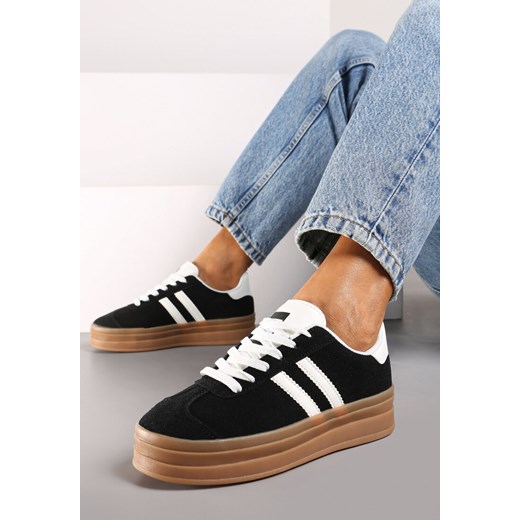 Czarne Klasyczne Sneakersy na Niewysokiej Platformie Terilee ze sklepu renee.pl w kategorii Buty sportowe damskie - zdjęcie 174634779