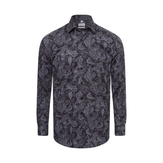 Olymp Level Five Koszula męska Mężczyźni Slim Fit Bawełna czarny wzorzysty ze sklepu vangraaf w kategorii Koszule męskie - zdjęcie 174639855