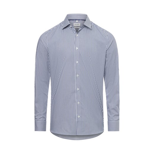 Olymp Level Five Koszula męska Mężczyźni Slim Fit Bawełna granatowy w paski ze sklepu vangraaf w kategorii Koszule męskie - zdjęcie 174639867