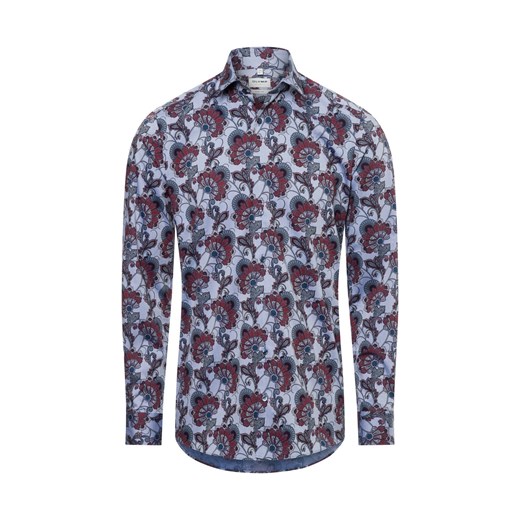 Olymp Level Five Koszula męska Mężczyźni Slim Fit Bawełna jasnoniebieski wzorzysty ze sklepu vangraaf w kategorii Koszule męskie - zdjęcie 174639868