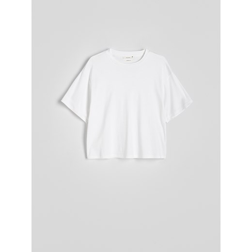 Reserved - T-shirt oversize - biały Reserved M Reserved