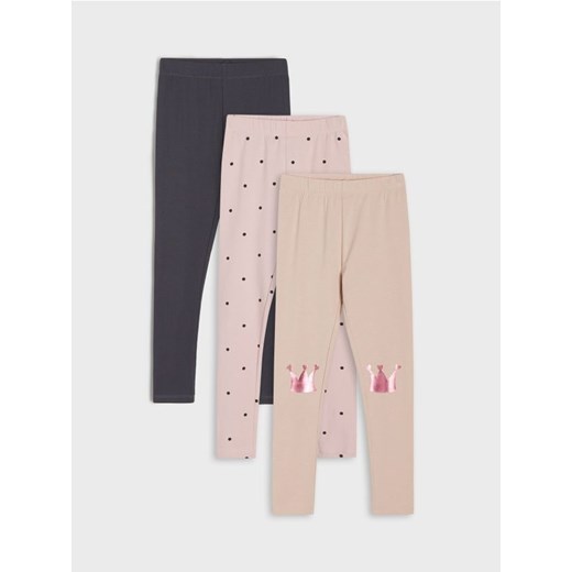 Sinsay - Legginsy 3 pack - różowy ze sklepu Sinsay w kategorii Spodnie dziewczęce - zdjęcie 174642726
