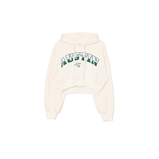 Cropp - Kremowa bluza crop - kremowy Cropp M Cropp