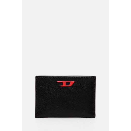 Diesel etui na karty skórzane RAVE CARD CASE kolor czarny X09904.P3738 ze sklepu ANSWEAR.com w kategorii Etui - zdjęcie 174646375