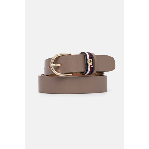 Tommy Hilfiger pasek damski kolor beżowy AW0AW16612 ze sklepu ANSWEAR.com w kategorii Paski damskie - zdjęcie 174647288