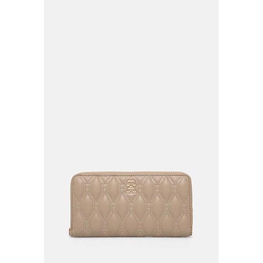 Tommy Hilfiger portfel damski kolor beżowy AW0AW16578 ze sklepu ANSWEAR.com w kategorii Portfele damskie - zdjęcie 174647298