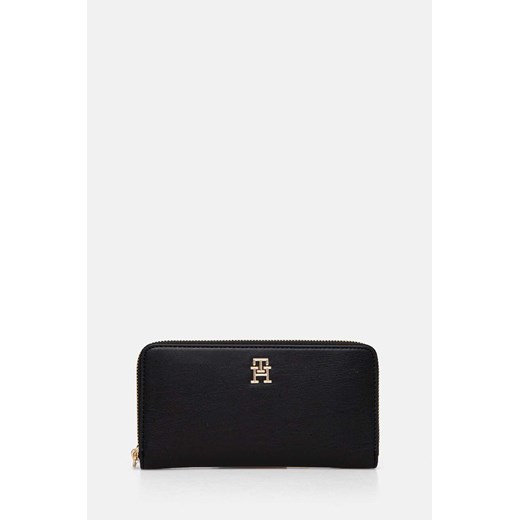 Tommy Hilfiger portfel damski kolor czarny AW0AW16592 ze sklepu ANSWEAR.com w kategorii Portfele damskie - zdjęcie 174647318