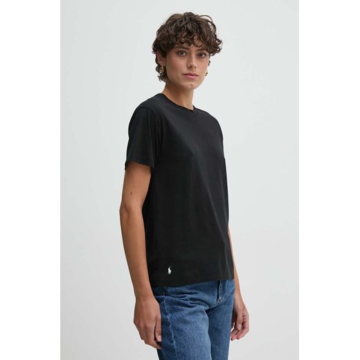 Polo Ralph Lauren t-shirt bawełniany damski kolor czarny 211891561 ze sklepu ANSWEAR.com w kategorii Bluzki damskie - zdjęcie 174647595