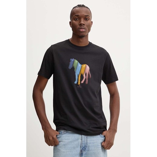 PS Paul Smith t-shirt bawełniany męski kolor czarny z nadrukiem M2R.011R.NP4806 ze sklepu ANSWEAR.com w kategorii T-shirty męskie - zdjęcie 174647686