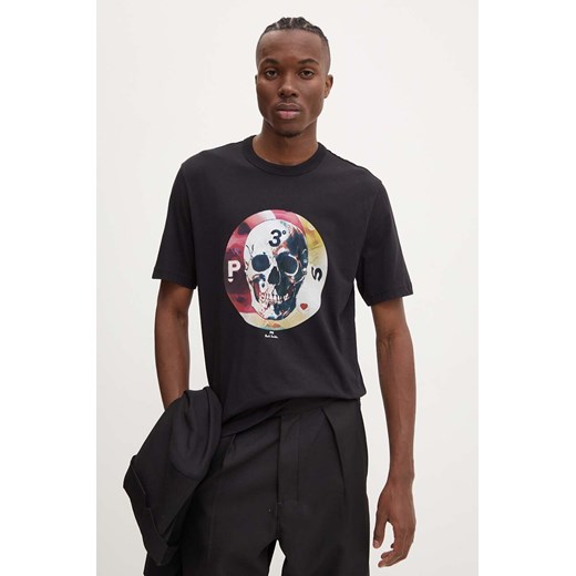 PS Paul Smith t-shirt bawełniany męski kolor czarny z nadrukiem M2R.220X.NP4800 ze sklepu ANSWEAR.com w kategorii T-shirty męskie - zdjęcie 174647706