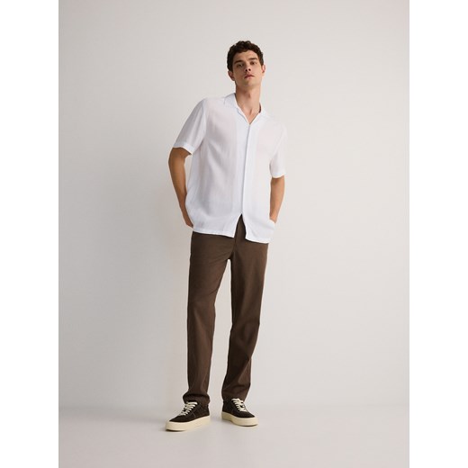 Reserved - Wiskozowa koszula comfort fit - biały Reserved L Reserved