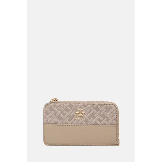 Tommy Hilfiger portfel damski kolor beżowy AW0AW17152 ze sklepu ANSWEAR.com w kategorii Portfele damskie - zdjęcie 174651158