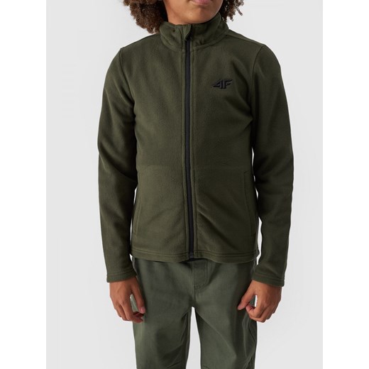Chłopięcy polar rozpinany bez kaptura 4F 4FJWMM00TFLEM245 - khaki 4f Junior Sportstylestory.com