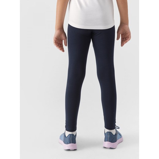 Dziewczęce legginsy dzianinowe 4F 4FJWMM00TTIGF178 - granatowe ze sklepu Sportstylestory.com w kategorii Spodnie dziewczęce - zdjęcie 174652377