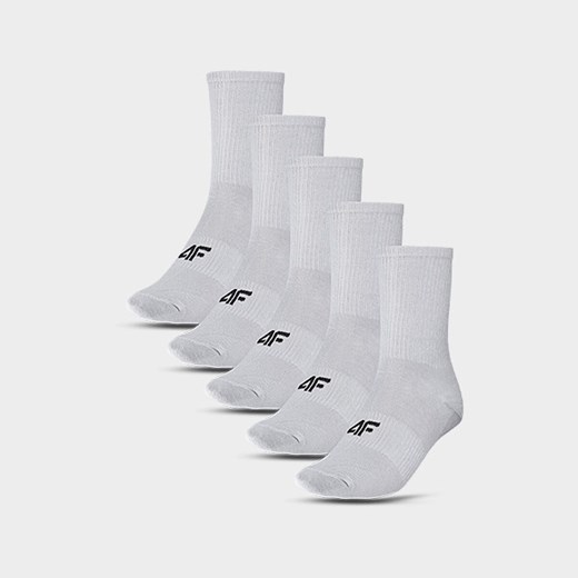 Dziecięce skarpetki (5-pack) 4F 4FJWMM00USOCU294 - szare ze sklepu Sportstylestory.com w kategorii Skarpetki dziecięce - zdjęcie 174652556