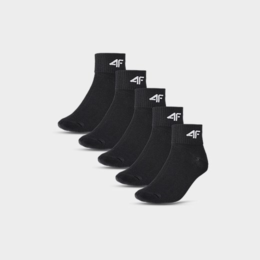 Dziecięce skarpetki (5-pack) 4F 4FJWMM00USOCU295 - czarne ze sklepu Sportstylestory.com w kategorii Skarpetki dziecięce - zdjęcie 174652558