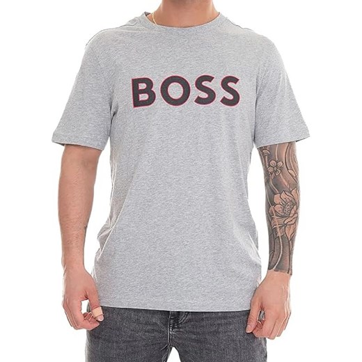 Hugo Boss Koszulka w kolorze jasnoszarym ze sklepu Limango Polska w kategorii T-shirty męskie - zdjęcie 174654208