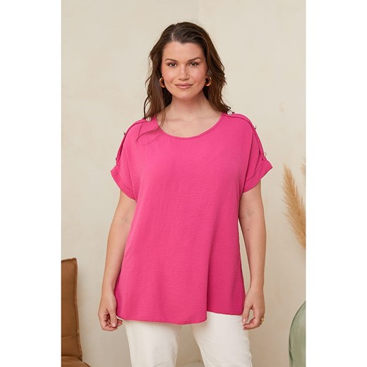 Curvy Lady Bluzka w kolorze różowym ze sklepu Limango Polska w kategorii Bluzki damskie - zdjęcie 174654239