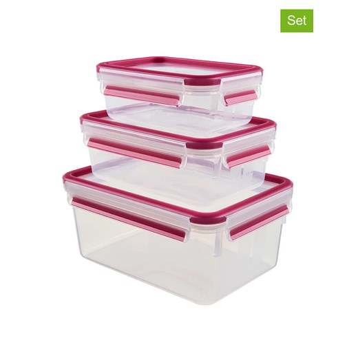 Emsa Pojemniki (3 szt.) &quot;Clip &amp; Close&quot; w kolorze czerwonym na żywność ze sklepu Limango Polska w kategorii Pojemniki kuchenne - zdjęcie 174657248