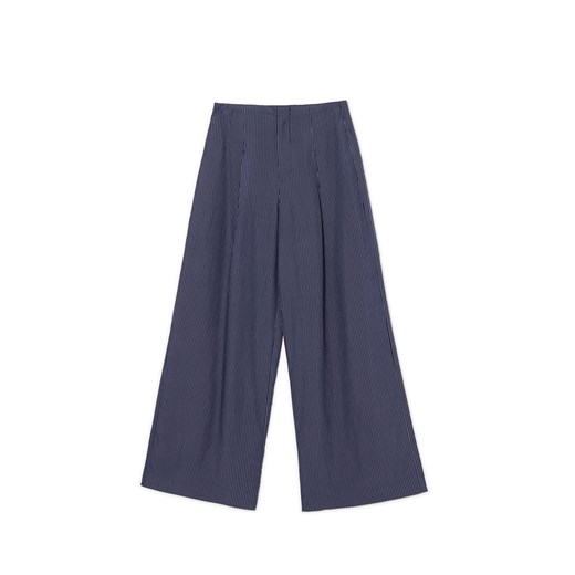 Cropp - Granatowe spodnie tailoring w paski - granatowy ze sklepu Cropp w kategorii Spodnie damskie - zdjęcie 174661468