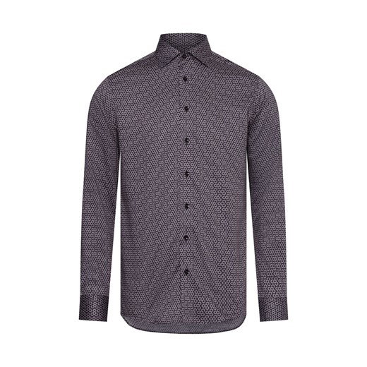 Eterna Slim Fit Koszula męska - non-iron Mężczyźni Slim Fit Bawełna czarny wzorzysty ze sklepu vangraaf w kategorii Koszule męskie - zdjęcie 174670486