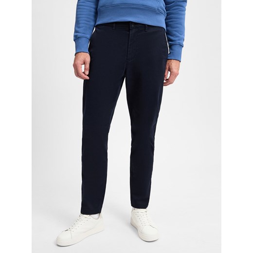 Tommy Hilfiger Spodnie - Harlem Mężczyźni Bawełna granatowy jednolity ze sklepu vangraaf w kategorii Spodnie męskie - zdjęcie 174671057