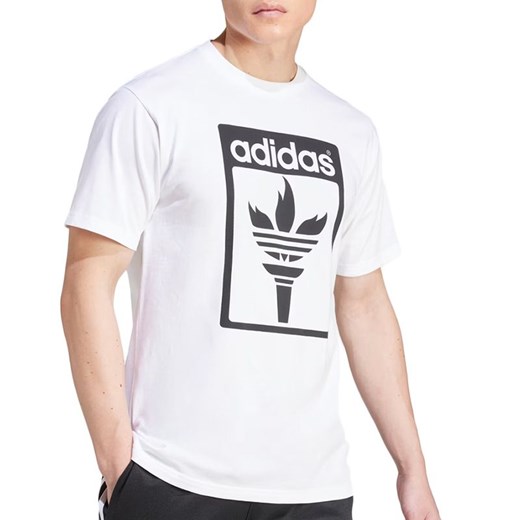 Koszulka adidas Originals Trefoil Torch JJ1218 - biała ze sklepu streetstyle24.pl w kategorii T-shirty męskie - zdjęcie 174673416