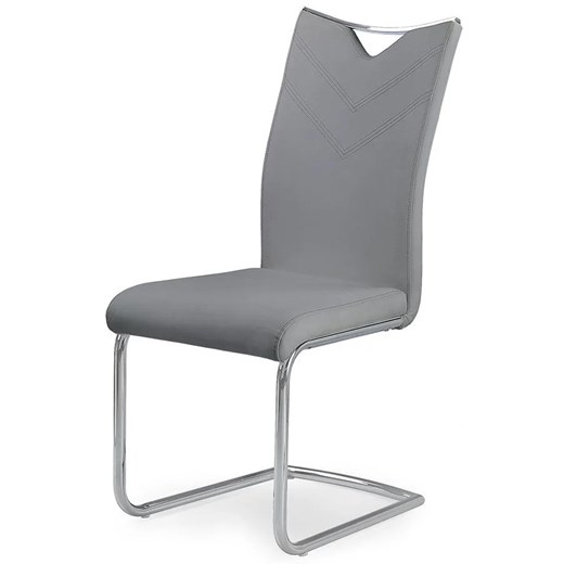 Popielate minimalistyczne metalowe krzesło na płozach T1-S72 ze sklepu Edinos.pl w kategorii Krzesła - zdjęcie 174673559