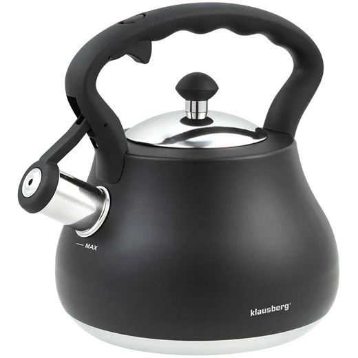 Czarny elegancki czajnik z gwizdkiem 2,7L 60cm R4-E57 ze sklepu Edinos.pl w kategorii Naczynia - zdjęcie 174673788