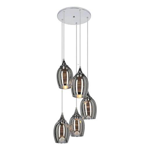 Srebrna szklana lampa wisząca - D147 G1-N34 ze sklepu Edinos.pl w kategorii Lampy wiszące - zdjęcie 174673798