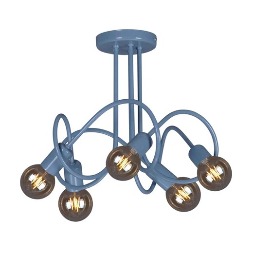 Niebieska młodzieżowa lampa sufitowa loft - S549-Adorva ze sklepu Edinos.pl w kategorii Lampy sufitowe - zdjęcie 174675768