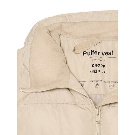 Cropp - Beżowa pikowana kamizelka - beżowy Cropp L Cropp