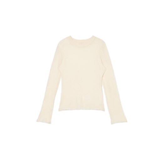 Cropp - Gładki kremowy sweter - kremowy Cropp S Cropp
