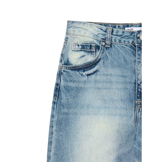 Cropp - Retro jeansy wide leg - błękitny Cropp 44 Cropp