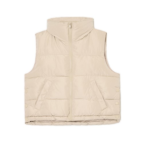 Cropp - Beżowa pikowana kamizelka - beżowy Cropp M Cropp