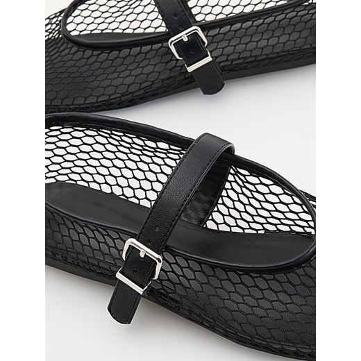 Reserved - Baleriny z siateczki - czarny Reserved 38 Reserved