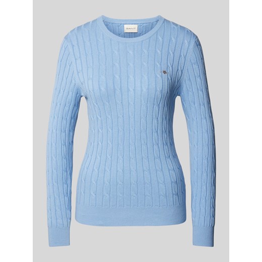 Sweter z dzianiny z wyhaftowanym logo ze sklepu Peek&Cloppenburg  w kategorii Swetry damskie - zdjęcie 174682045