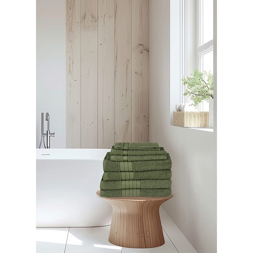 Good Morning 8-częściowy zestaw frotte w kolorze zielonym Good Morning onesize wyprzedaż Limango Polska