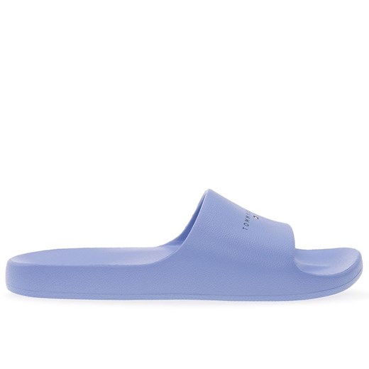 Klapki Tommy Jeans Printed PU Pool EN0EN02693-C3S - niebieskie ze sklepu streetstyle24.pl w kategorii Klapki damskie - zdjęcie 174690277