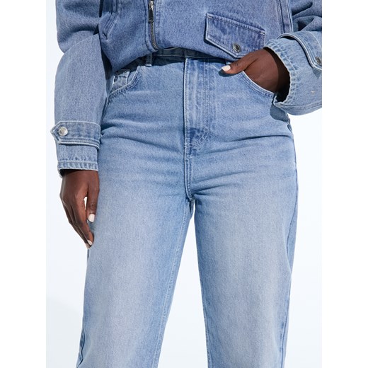 Sinsay - Jeansy high waist - niebieski Sinsay 44 Sinsay