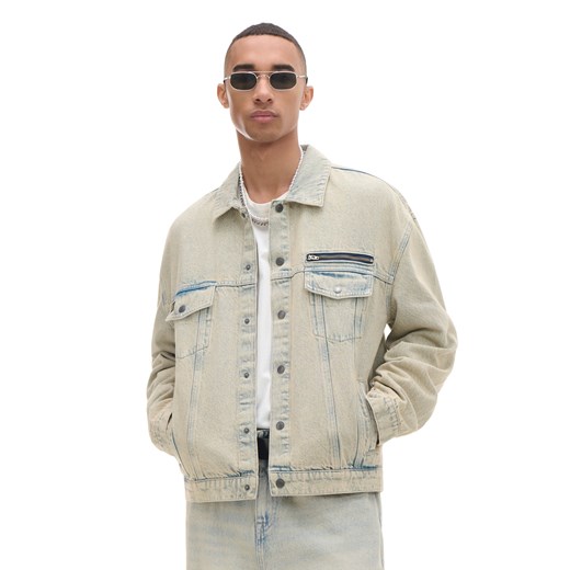 Cropp - Jeansowa kurtka katanka oversize - jasny szary ze sklepu Cropp w kategorii Kurtki męskie - zdjęcie 174691788