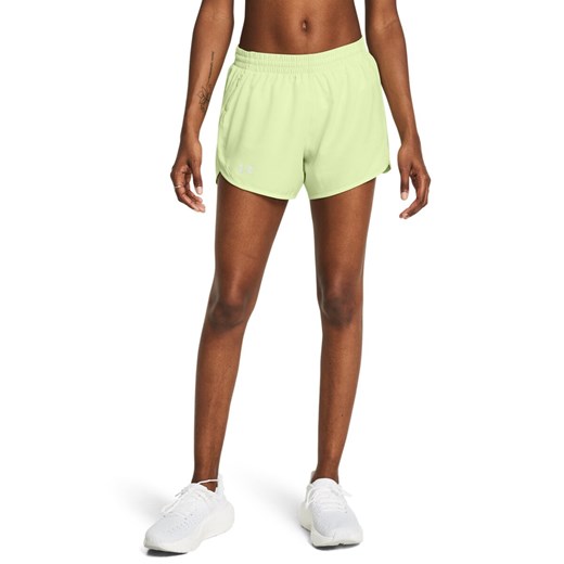 Damskie spodenki do biegania Under Armour UA Fly By 3\'\' Shorts - zielone ze sklepu Sportstylestory.com w kategorii Szorty - zdjęcie 174694319