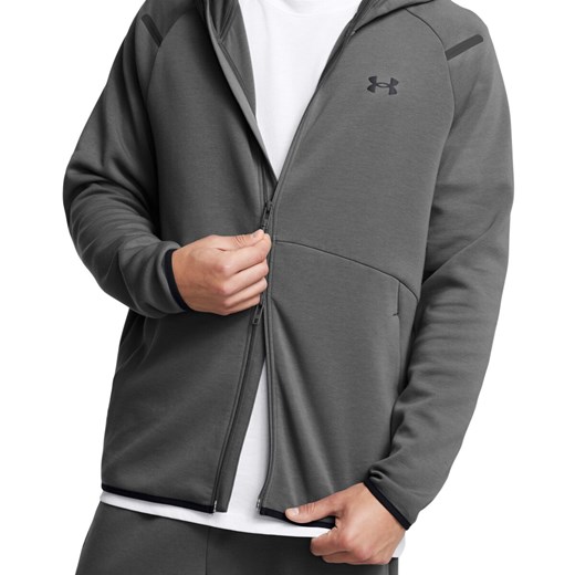Męska bluza dresowa rozpinana z kapturem Under Armour UA Unstoppable Flc Fz Hd Eu - szara ze sklepu Sportstylestory.com w kategorii Bluzy męskie - zdjęcie 174694516
