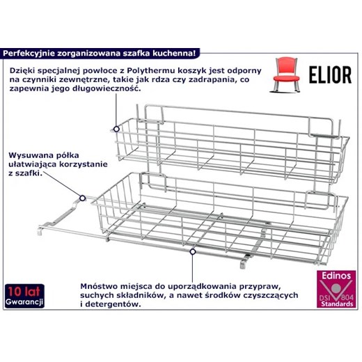 Kosz typu cargo z 2 półkami - Ulgrin Elior One Size Edinos.pl okazja