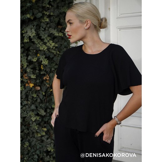 Mohito - Dzianinowa czarna bluzka - czarny ze sklepu Mohito w kategorii Bluzki damskie - zdjęcie 174699307