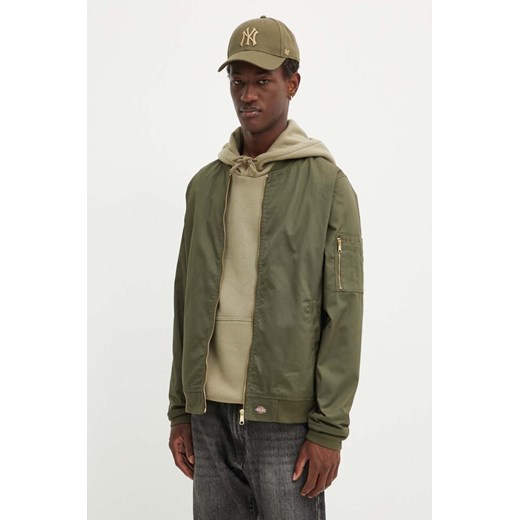 Dickies kurtka bomber męski kolor zielony ze sklepu ANSWEAR.com w kategorii Kurtki męskie - zdjęcie 174701727