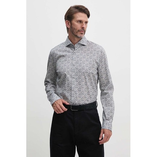 Joop! koszula męska kolor szary slim 30043595 ze sklepu ANSWEAR.com w kategorii Koszule męskie - zdjęcie 174702238