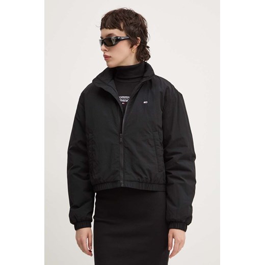 Tommy Jeans kurtka damska kolor czarny przejściowa oversize DW0DW19688 ze sklepu ANSWEAR.com w kategorii Kurtki damskie - zdjęcie 174702625