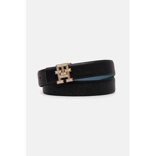 Tommy Hilfiger pasek skórzany dwustronny damski kolor czarny AW0AW16604 ze sklepu ANSWEAR.com w kategorii Paski damskie - zdjęcie 174703197
